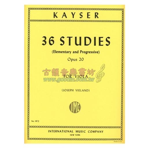 Kayser 36 Studies Op. 20 for Viola Solo