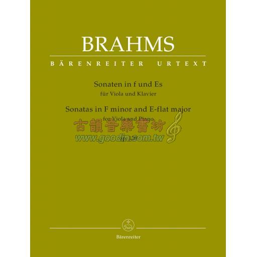 Brahms Sonatas in F Minor and E-flat Major Op. 120 for Viola and Piano