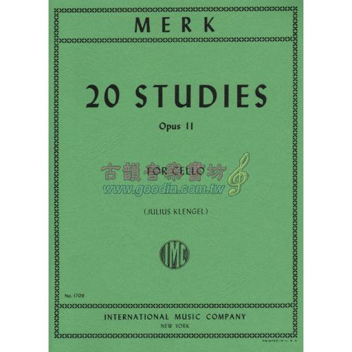 Merk 20 Studies Op.11 for Cello Solo