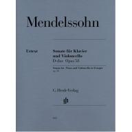 Mendelssohn Sonata for Piano and Violoncello in D ...