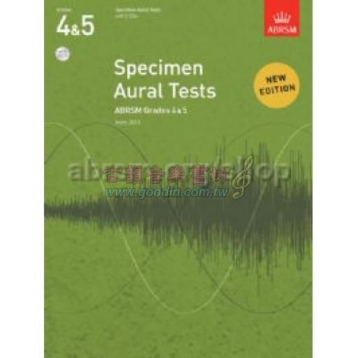 英國皇家 ABRSM 聽力測驗 Specimen Aural Tests, Grades 4 & 5 with 2 CDs