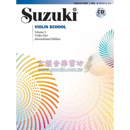 Suzuki Violin School, Vol.3【Violin Book & CD】【International Edition】