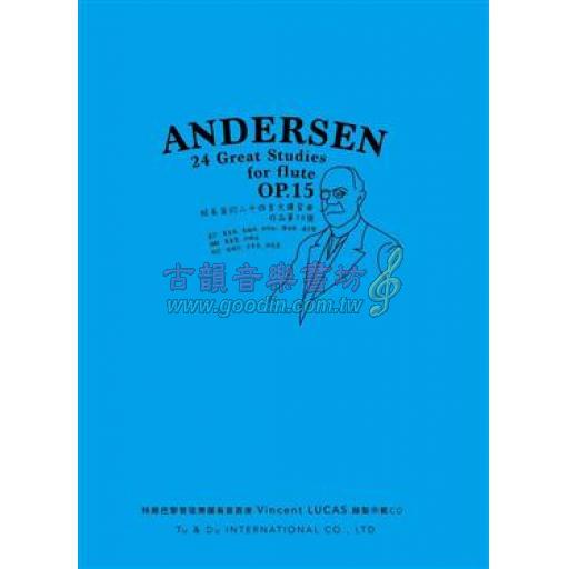 ANDERSEN給長笛的二十四首大練習曲，作品第15號﹝樂譜﹞