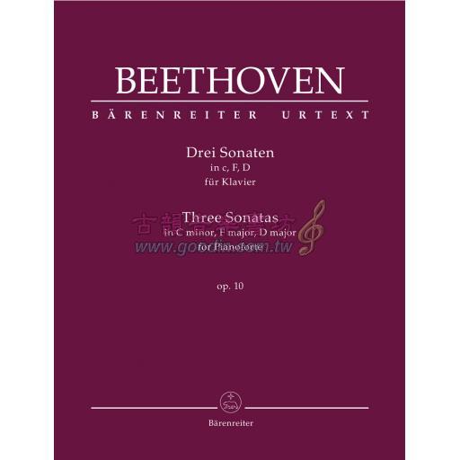 Beethoven Three Sonatas for Pianoforte in C minor, F major, D major op. 10