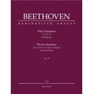 Beethoven Three Sonatas for Pianoforte in C minor, F major, D major op. 10