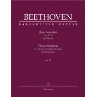 Beethoven Three Sonatas for Pianoforte in C minor, F major, D major op. 10