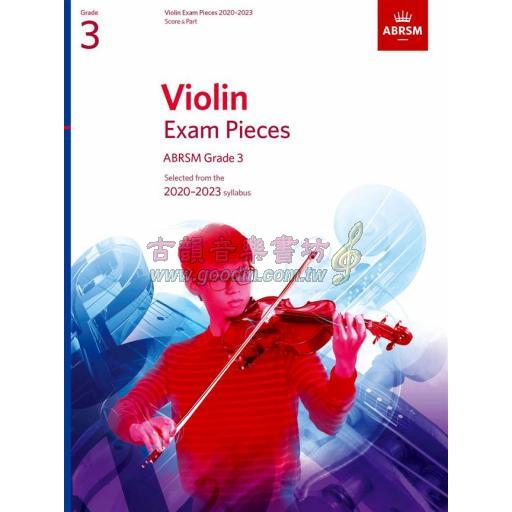 ABRSM 英國皇家 小提琴考試指定曲 Violin Exam Pieces 2020-2023, Grade 3, Score & Part <售缺>