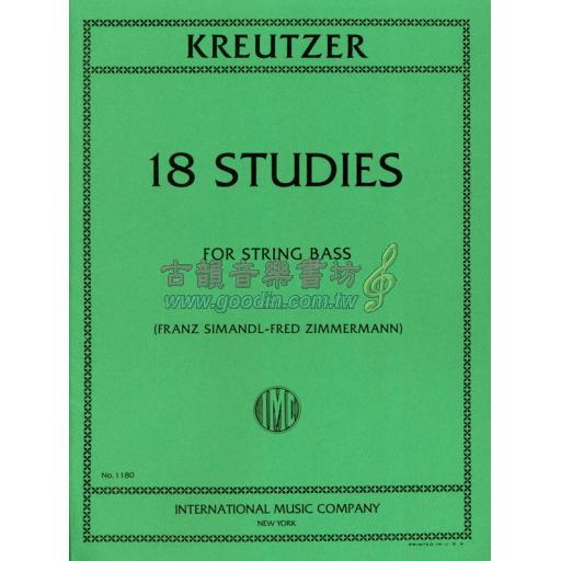Kreutzer 18 Studies for String Bass
