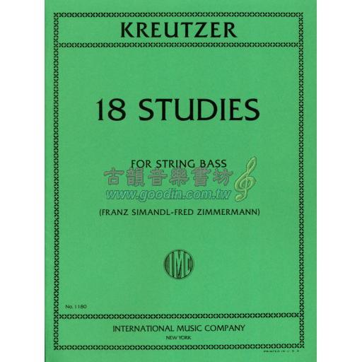 *Kreutzer 18 Studies for String Bass <售缺>