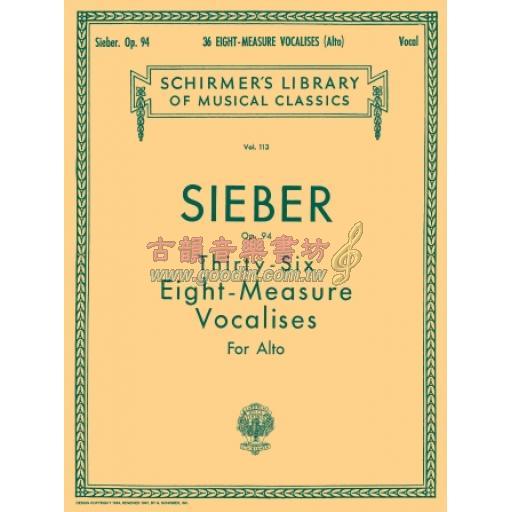 Sieber 36 Eight-Measure Vocalises Op.94 for Alto