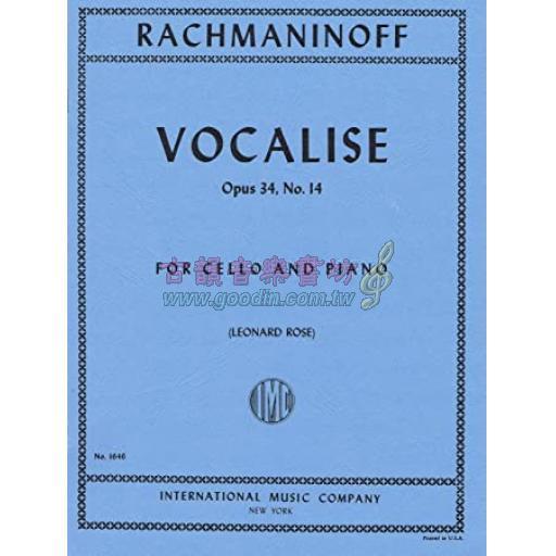 Rachmaninoff Vocalise Op. 34, No. 14 for Cello and Piano