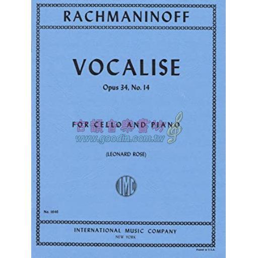 *Rachmaninoff Vocalise Op. 34, No. 14 for Cello and Piano