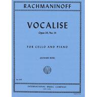 *Rachmaninoff Vocalise Op. 34, No. 14 for Cello and Piano