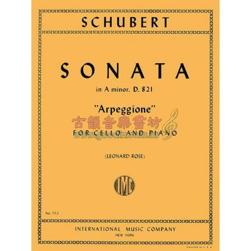 Schubert Sonata in A minor 'Arpeggione', D. 821 for Cello and Piano