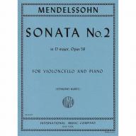 Mendelssohn Sonata No. 2 in D Major, Op. 58 for Ce...