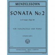 *Mendelssohn Sonata No. 2 in D Major, Op. 58 for Cello and Piano <售缺>