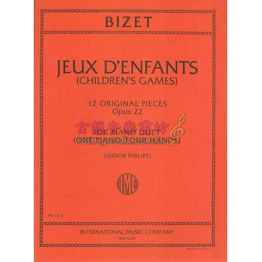 Bizet Jeux d'Enfants (Children's Games), Op.22 for Piano Duet (1 Piano, 4 Hands)