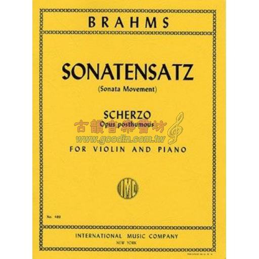 Brahms Sonatensatz (Scherzo) (Op. posth.) for Violin and Piano