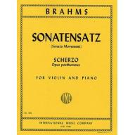 Brahms Sonatensatz (Scherzo) (Op. posth.) for Violin and Piano