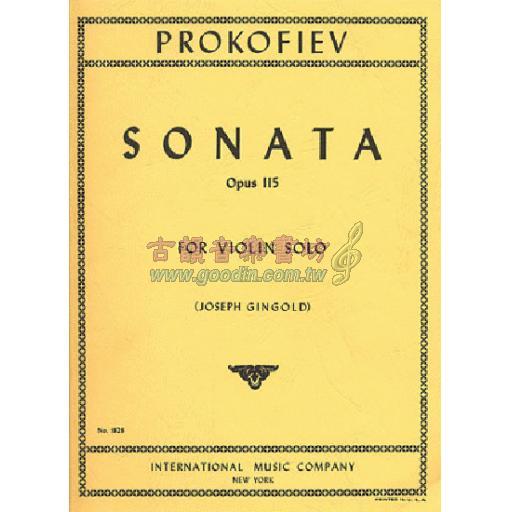 Prokofiev Sonata Opus 115 for Violin Solo