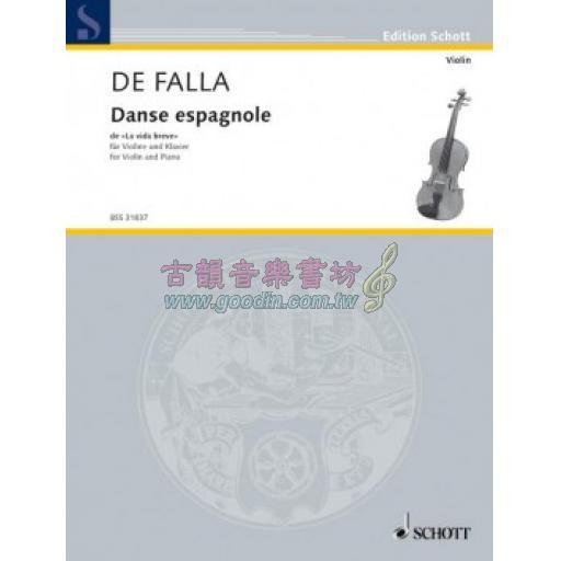 De Falla Spanish Dance (Danse Espagnole) from "La vida breve" for Violin and Piano