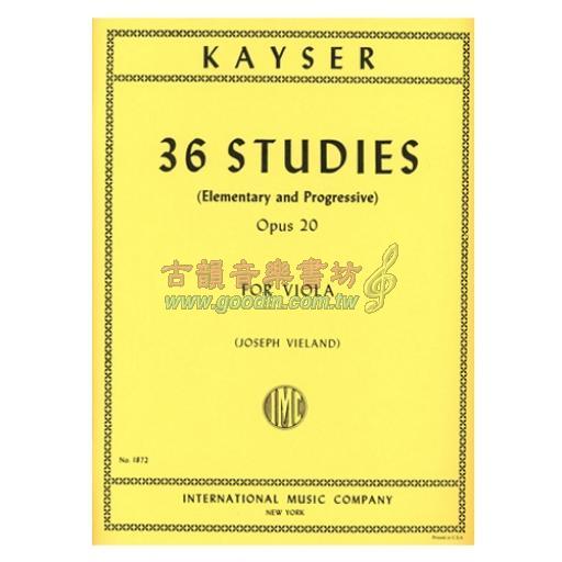 *Kayser 36 Studies Op. 20 for Viola Solo