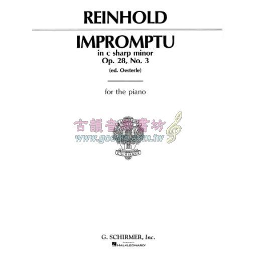 Reinhold Impromptu, Op. 28, No. 3 in C# for Piano Solo