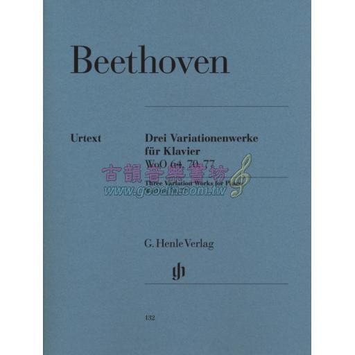 Beethoven Three Variation Variation Works WoO 70, 64, 77 for Piano Solo