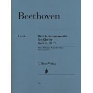 Beethoven Three Variation Variation Works WoO 70, 64, 77 for Piano Solo