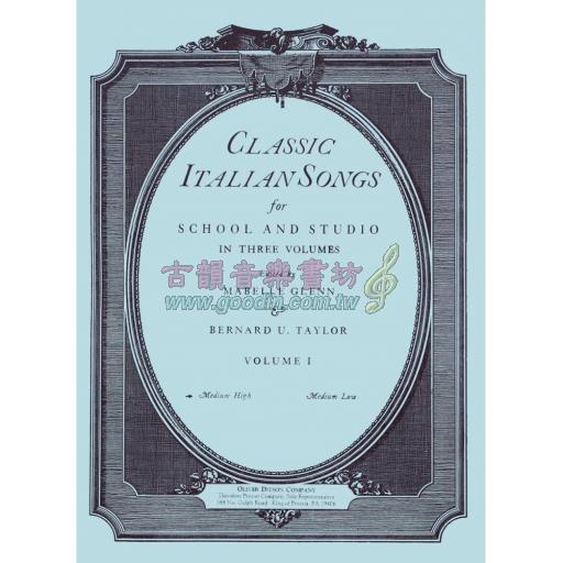 Classic Italian Songs for School and Studio Vol.I (Medium High)