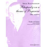 Rachmaninoff Rhapsody on a Theme of Paganini Op.43 for Violin