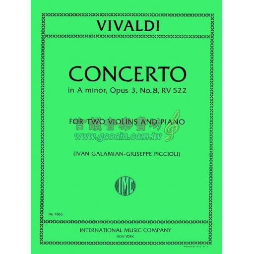 *Vivaldi Concerto in A minor Op.3 No.8 RV522 for Two Violins and Piano