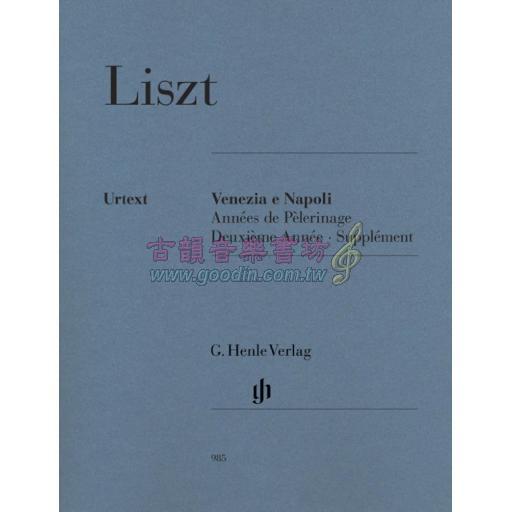 Liszt Venezia e Napoli for Piano Solo