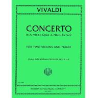 *Vivaldi Concerto in A minor Op.3 No.8 RV522 for Two Violins and Piano