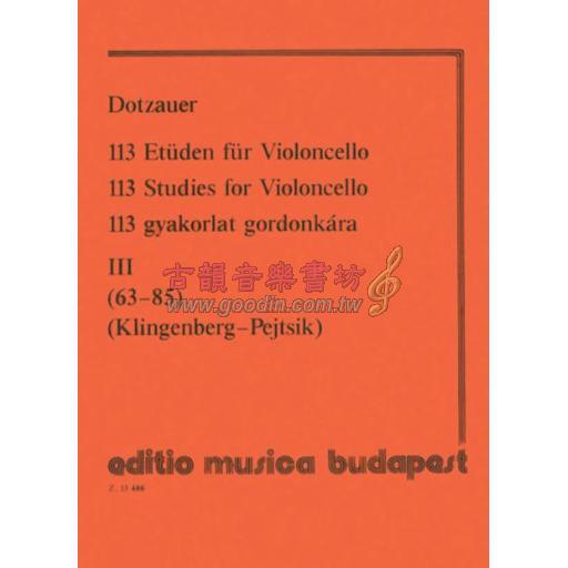 Dotzauer 113 Studies Vol.III for Cello