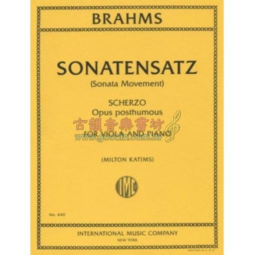 *Brahms Sonatensatz (Scherzo) (Op. posth.) for Viola and Piano