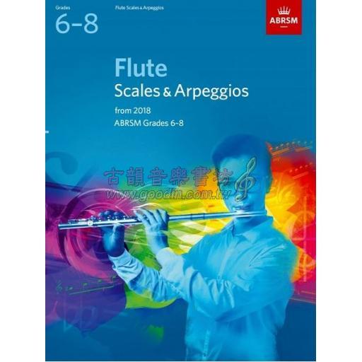 < 特價 >英國皇家 ABRSM 長笛音階 Flute Scales & Arpeggios from 2018 , Grades 6–8
