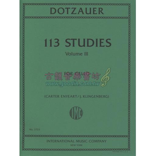 Dotzauer 113 Studies Vol.III for Cello