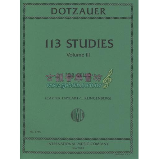 Dotzauer 113 Studies Vol.III for Cello