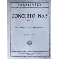 Kabalevsky Concerto No.3 Op.50 for Piano and Orchestra (2 Pianos, 4 Hands / Score)