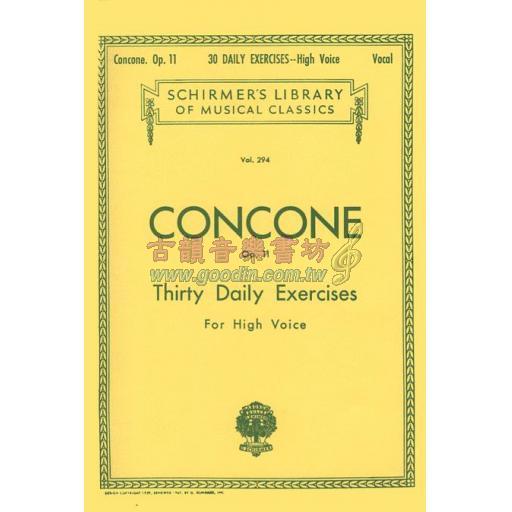 Concone Thirty Daily Exercises, Op. 11 for High Voice