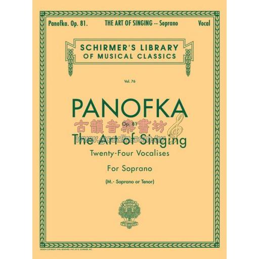 Panofka The Art of Singing (Twenty-Four Vocalises), Op.81 for Soprano