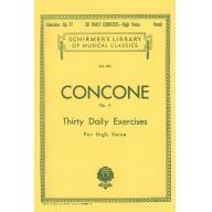 Concone Thirty Daily Exercises, Op. 11 for High Voice