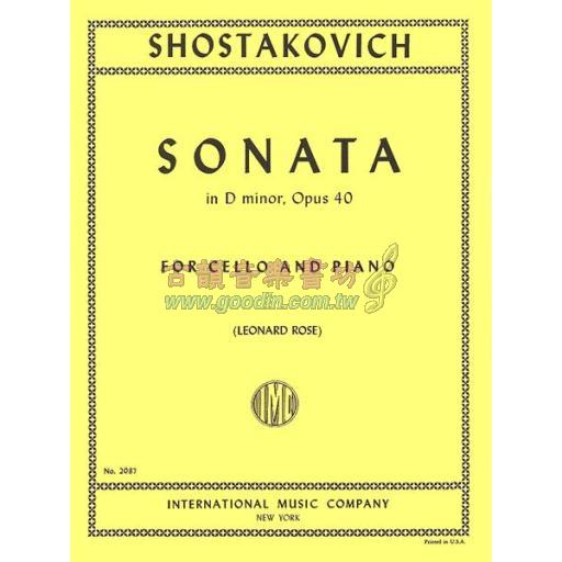 Shostakovich Sonata in D Minor, Op. 40 for Cello and Piano