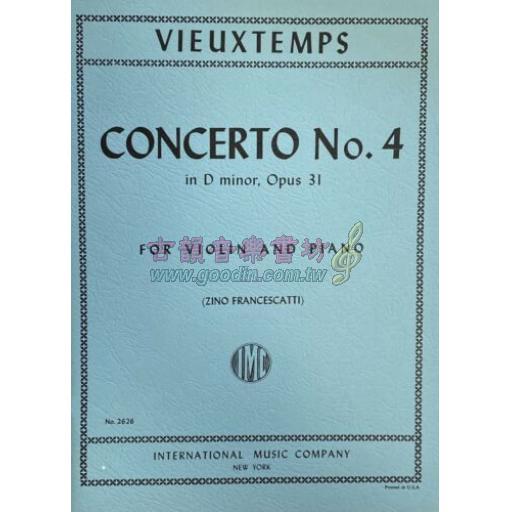 *Vieuxtemps Concerto No. 4 in D Minor Op. 31 for Violin and Piano