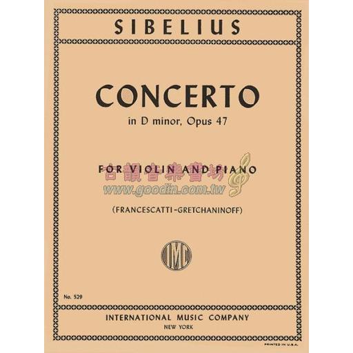 *Sibelius Concerto in D Minor Op. 47 for Violin and Piano