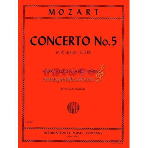 *Mozart Concerto No. 5 in A Major K. 219 for Violin and Piano