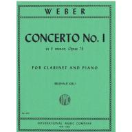 *Weber Concerto No. 1 in F Minor Op. 73 for Clarinet and Piano
