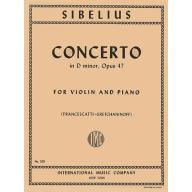 *Sibelius Concerto in D Minor Op. 47 for Violin and Piano