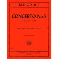 *Mozart Concerto No. 5 in A Major K. 219 for Violin and Piano